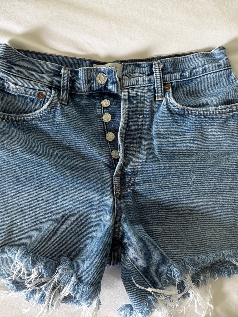 Agolde Parker long Shorts High-Rise Distressed